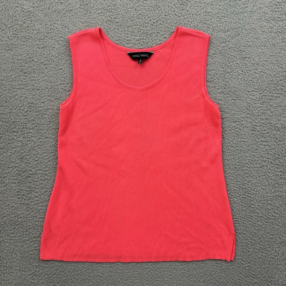 Ming Wang Sleeveless Knit Tank Top Pink Workwear Preppy Capsule Women's Small